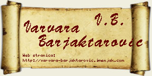 Varvara Barjaktarović vizit kartica